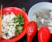 Variety of Indonesian Chinese street food stalls